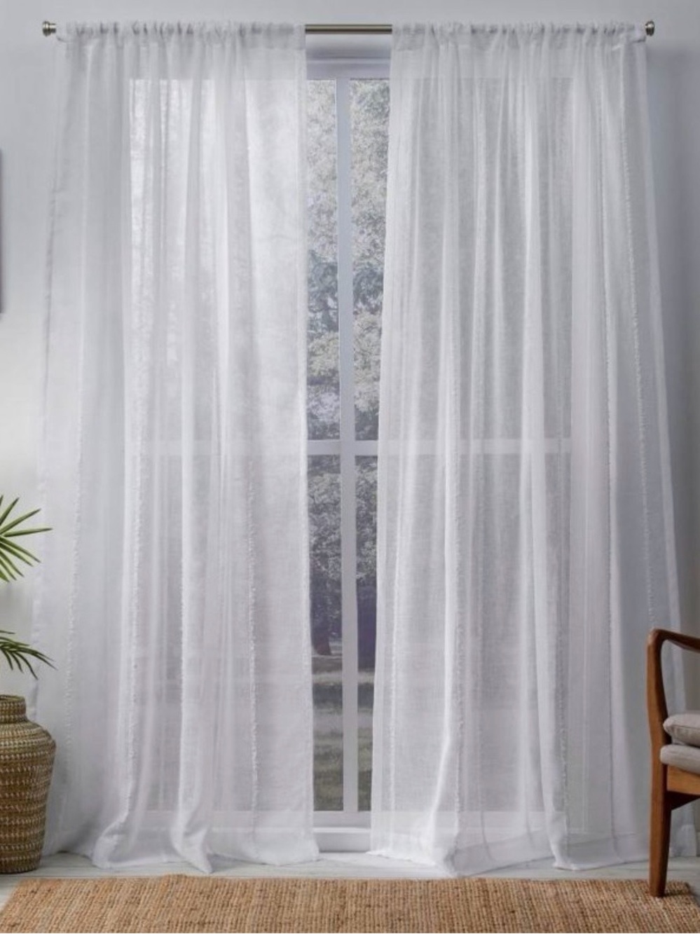 6 Sheer Curtains Set - 108”